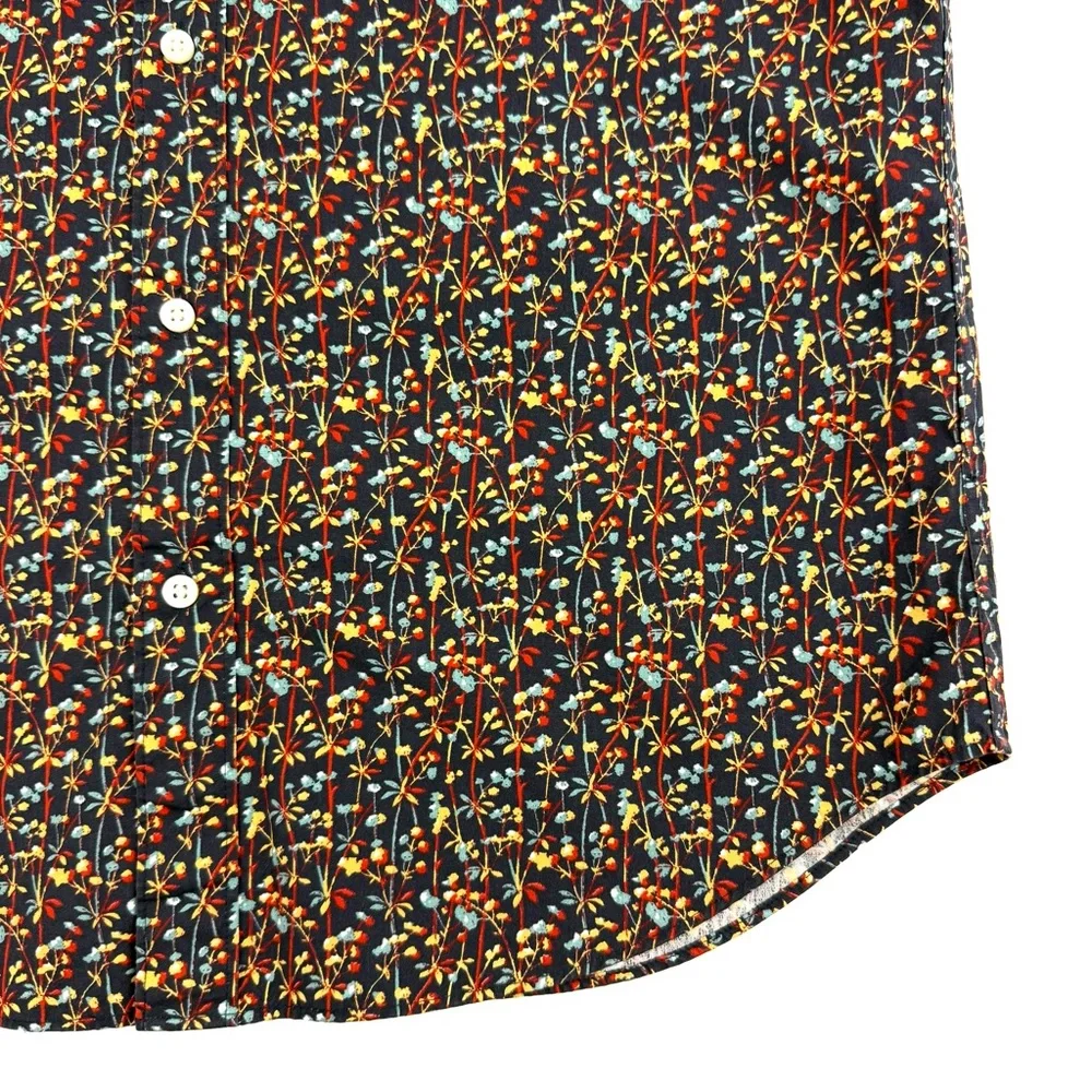 J. Crew Short-sleeve Stretch Secret Wash Cotton Poplin Shirt Bamboo Print